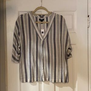 NWT GAP • Navy & White Striped Blouse